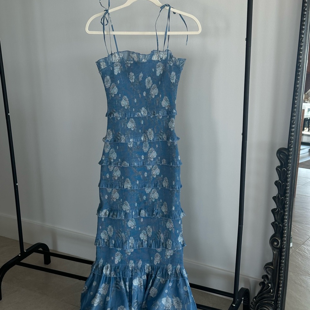 V. Chapman Floral Ruffle Dress
